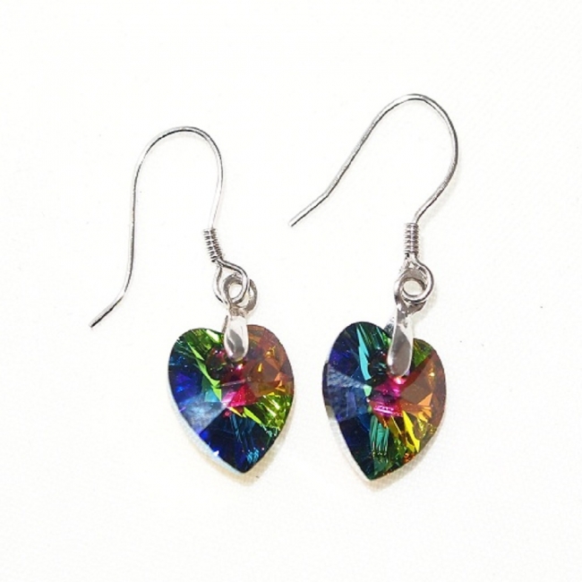 Boucles d'oreilles argent et SWAROVSKI multicolore