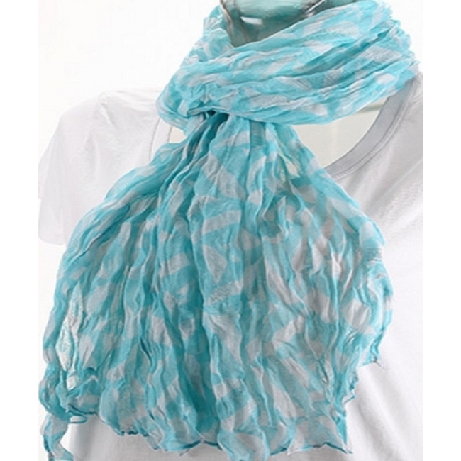 Chèche bleu, vert et blanc