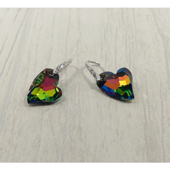 Boucles d'oreilles argent et SWAROVSKI multicolore