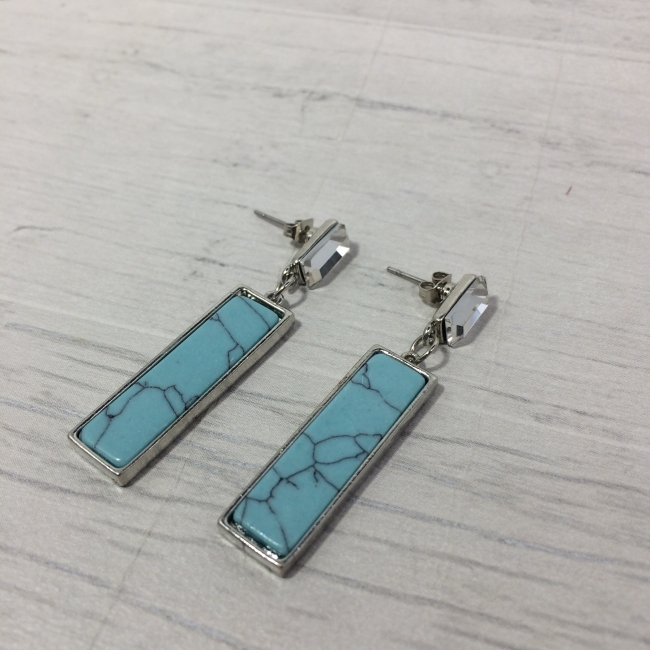 Boucles d'oreilles turquoises - Bijoux Fantaisie