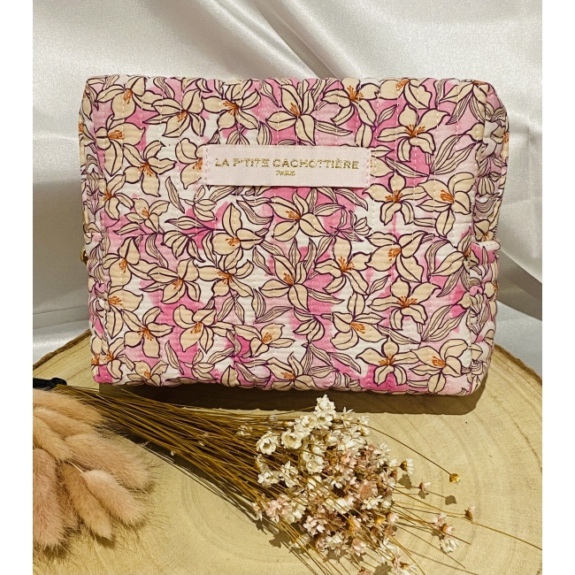 Pochette matelassée fleurie