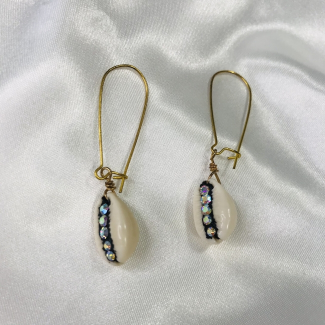 Boucles d'oreilles coquillages strass