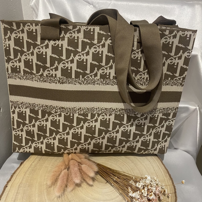 Sac cabas beige et blanc