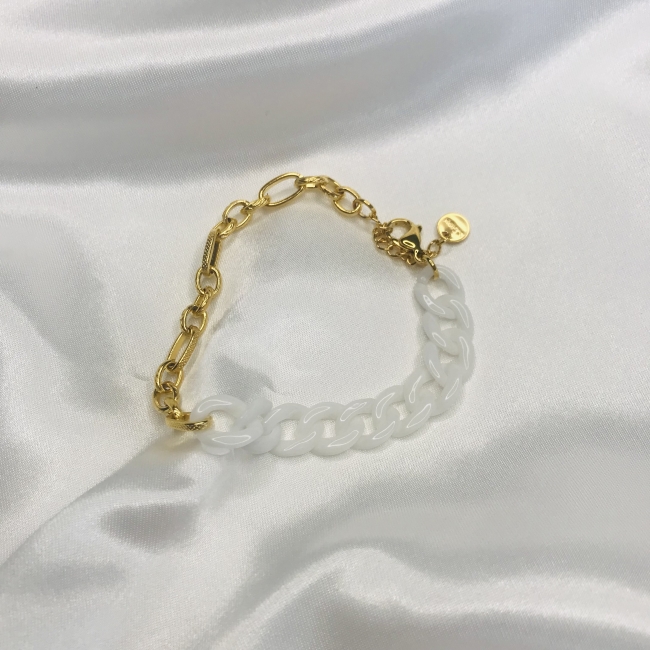 Bracelet doré et blanc