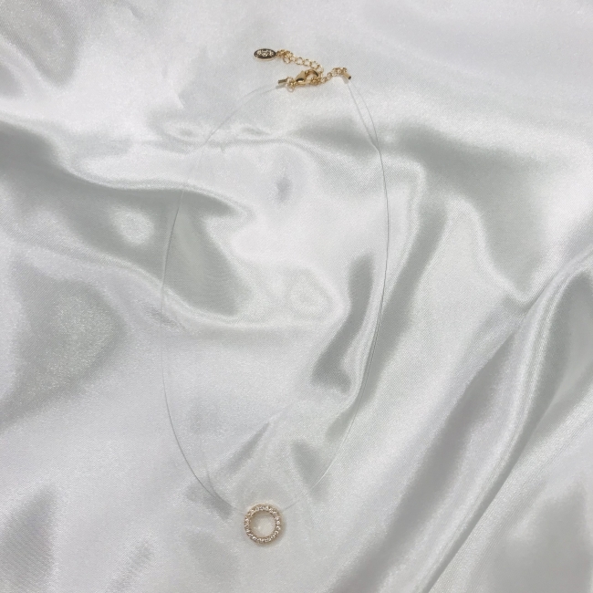 Collier cercle doré en strass