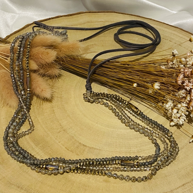 Collier sautoir perles en cristal