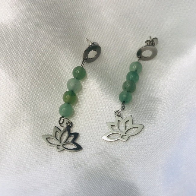 Boucles d'oreilles en aventurine verte