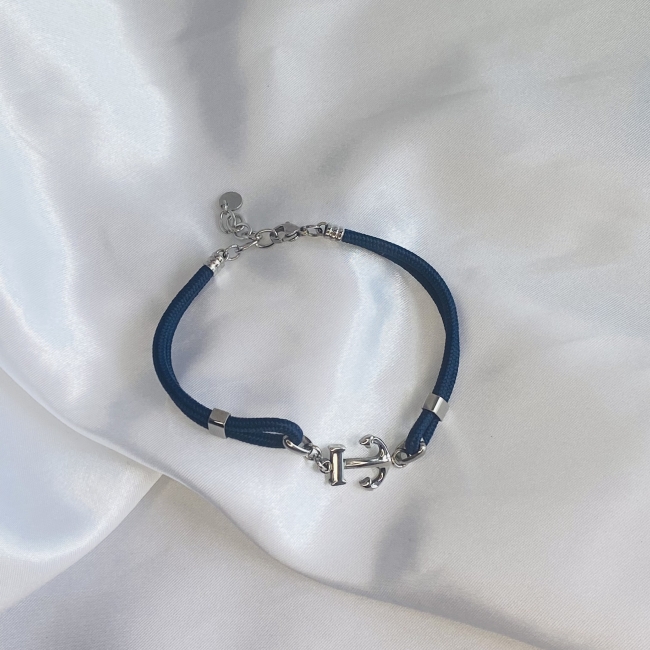 Bracelet ancre homme bleu
