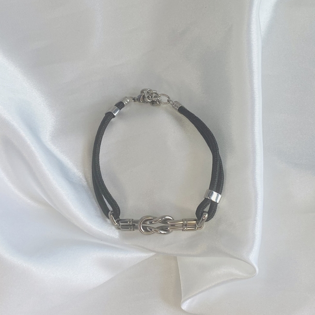Bracelet nœud homme noir