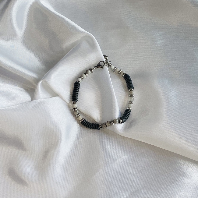 Bracelet en acier et perles