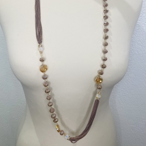 Collier sautoir perles et chaînettes