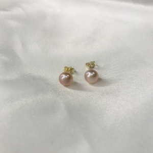 Boucles d'oreilles perle rose
