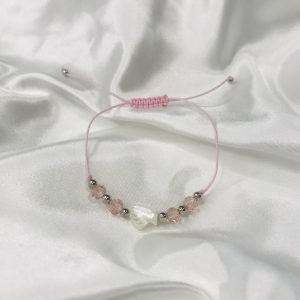 Bracelet rose coquillage blanc