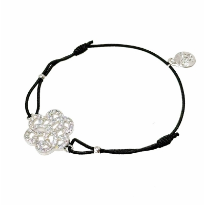 Bracelet rose en zircons