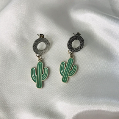 Boucles d'oreilles cactus vert