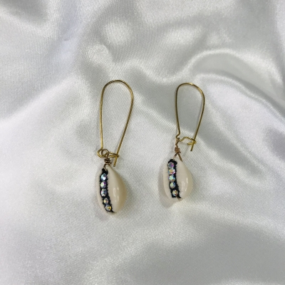 Boucles d'oreilles coquillages strass