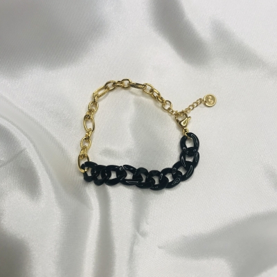 Bracelet doré et noir