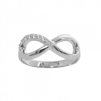 Bague en argent et infini zirconium
