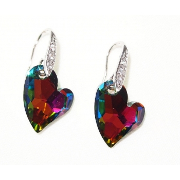 Boucles d'oreilles argent et SWAROVSKI multicolore