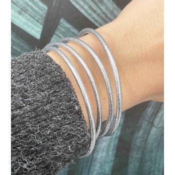 Bracelet bouddhiste fin argenté