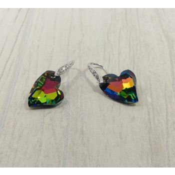 Boucles d'oreilles argent et SWAROVSKI multicolore