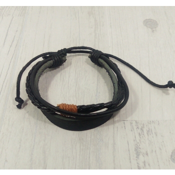 Bracelet homme cuir noir