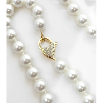 Collier sautoir façon perles de culture