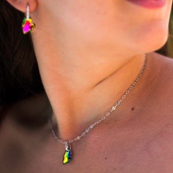 Boucles d'oreilles argent et SWAROVSKI multicolore