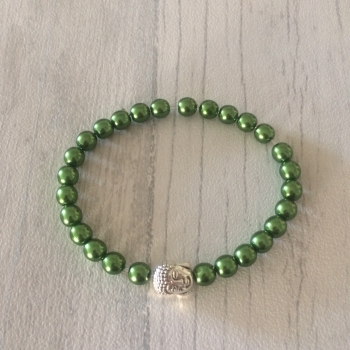 Bracelet perles vertes et boudha