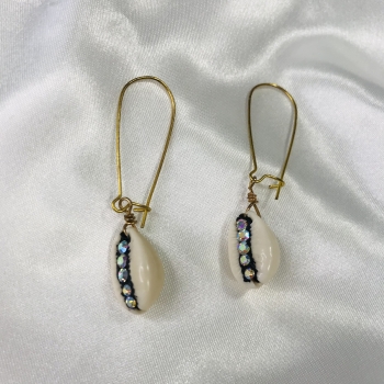 Boucles d'oreilles coquillages strass