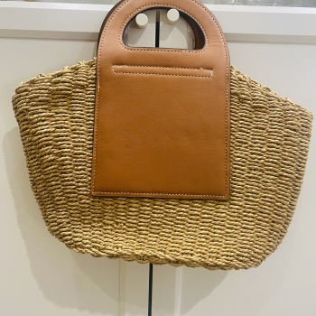 Sac en osier et cuir
