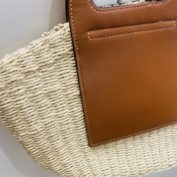 Sac en osier et cuir