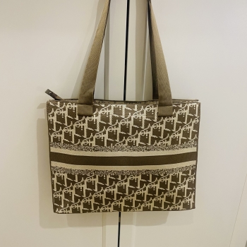 Sac cabas beige et blanc