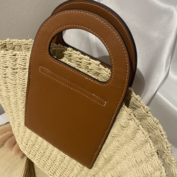 Sac en osier et cuir