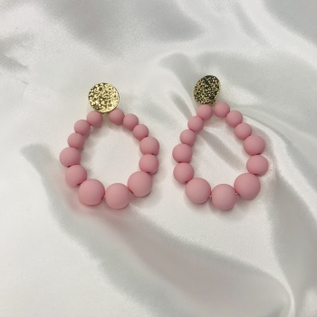 Boucles d'oreilles grosses perles roses