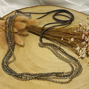 Collier sautoir perles en cristal