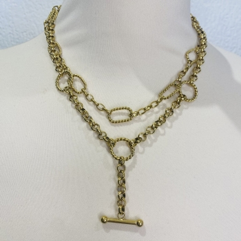 Collier double rangs doré