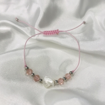 Bracelet rose coquillage blanc