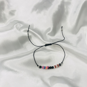 Bracelet noir et perles souples