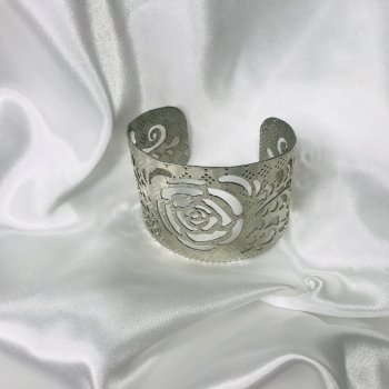 Bracelet manchette argenté