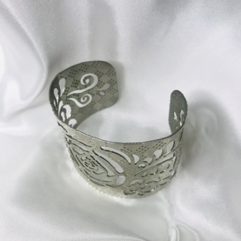 Bracelet manchette argenté