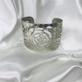 Bracelet manchette argenté