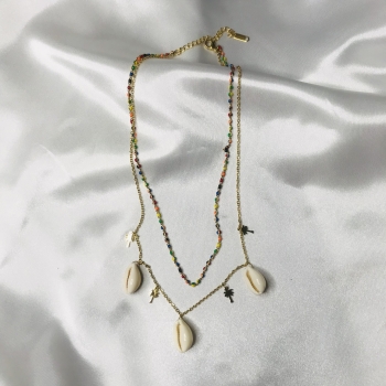 Collier doré coquillages