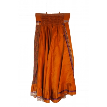 Jupe longue transformable en robe orange