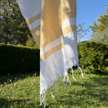 Foutas jaune et blanche